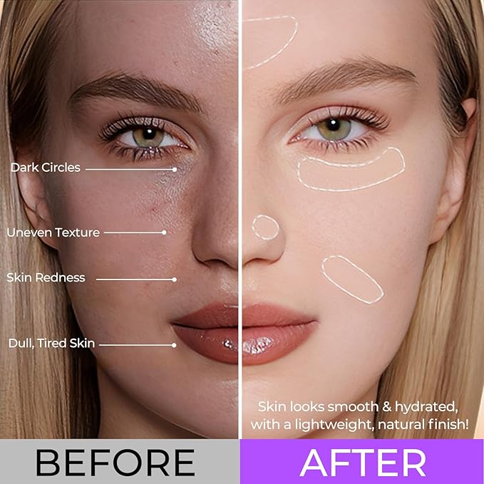Primer for Face, 3 In 1 Face Primer Before Makeup, Moisturizes-Sunscreen Cream SPF50+ Triple-Tone Color Corrector for Isolation, Smoothing Skin Gripping