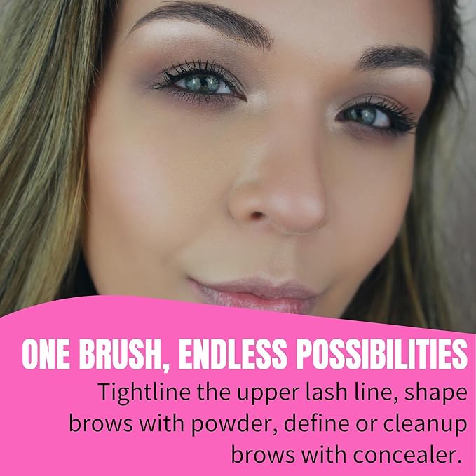 Beauty Junkees Flat Eyeliner Brush - Professional Precision Makeup Brush for Sharp Eye Liner, Eyebrow Shaping & Concealer Application, Flat Definer 2 Pack