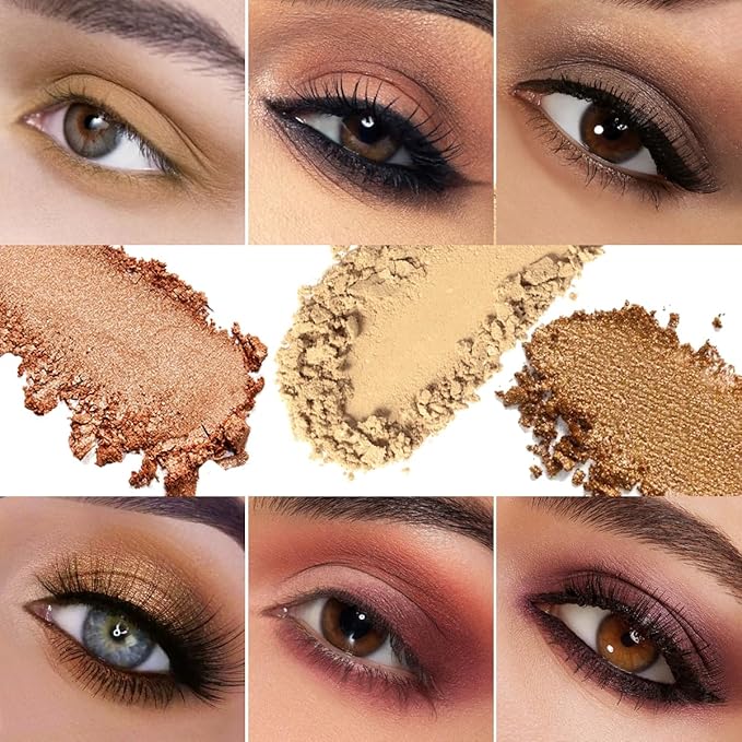 Nude Neutral Eyeshadow Palette, 25 Color Matte Shimmer Brown Gold Eye Shadow Palette, Pigment Naked Smokey Natural Eyeshadow Palette for Brown Eyes, Long Lasting Blendable Hypoallergenic Makeup Pallet