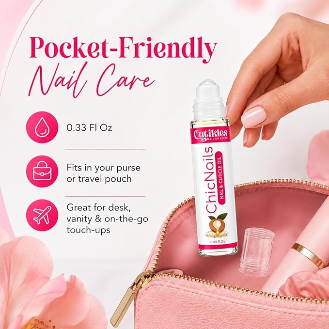 Cuticle Oil Roll-On for Nails & Cuticles – Nourishing & Hydrating Formula with Vitamin E | Easy-to-Apply, Non-Greasy, Travel-Friendly Roll-On Bottle – 0.33 Fl Oz