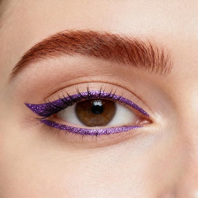 Liquid Glitter-Eyeliner, Shimmer-Water-proof Eye-Glitter Makeup Colorful Eye Liner Liquid Eyeliner (Purple)