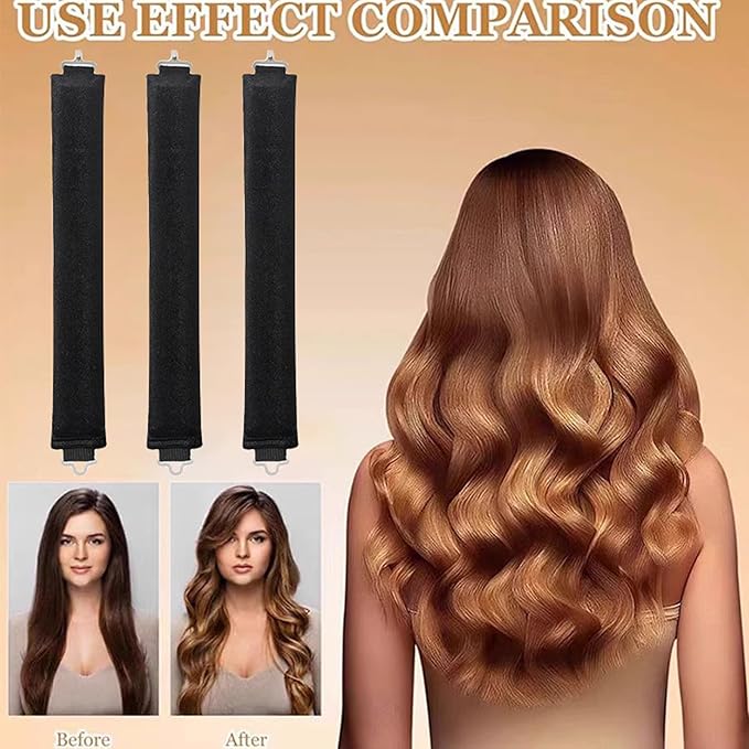 ZKSM Heatless Curls Overnight Hair Curlers to Sleep in,Heatless Hair Curler Velvet, Overnight Blowout Rods Heatless Curls for Short Long Hair All Hair Types Styling Tools Brown（4PCS）