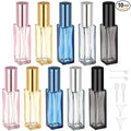 Segbeauty 0.34oz Empty Travel Perfume Bottle, 10pcs Glass Portable Perfume Atomizer Refillable, 10ml Mini Cologne Spray Bottles, Small Travel Sample Cologne Bottles with Clear Transfer Tool Set