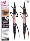 iMethod Liquid Eyeliner - Waterproof Eyeliner 2-in-1 Dual-Ended Eye Liner with Precise Brush-Tip and Thick Tip, Black Liquid Liner Pen, Matte Finish, Long Lasting, Smudge-proof, Black and Brown Each