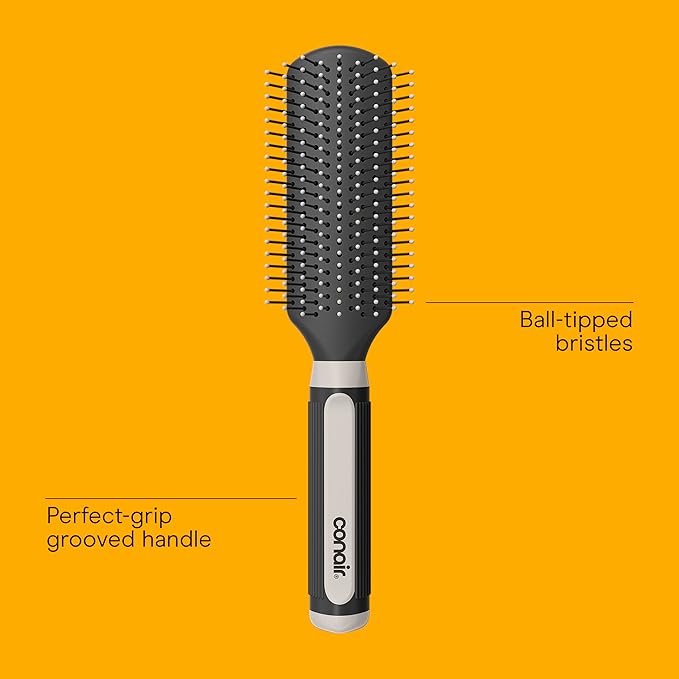 Conair Salon Results Detangling Hairbrush Set, 3-Pack Brushes for Men and Women, All Hair Types and Lengths with Nylon Bristles