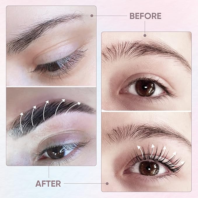 Libeauty Brow Lamination Kit Lash Lift Kit Lasting 8 Weeks Sachet Disposable Upgraded Version Curling Perming Wave Lotion & Liquid Set Home Perm Kit (20pcs-lash/brow lift kit)