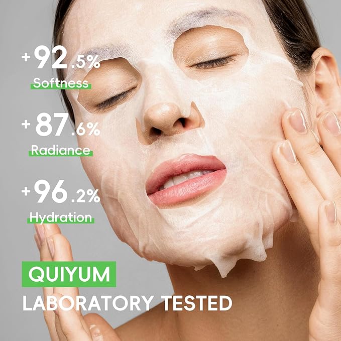 QUIYUM 14 Pack Avocado Sheet Mask - Hydrating Facial Masks for All Skin Types, Skincare Set, Spa Gift for Women & Teens