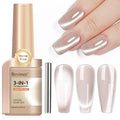 Cat Eye Gel Nail Polish，3 In 1 Step Nude Cateye Gel Polish with Magnet, Magnetic Shimmer HEMA Free TPO Free Long Lasting Soak Off UV DIY Nail Art 12ml