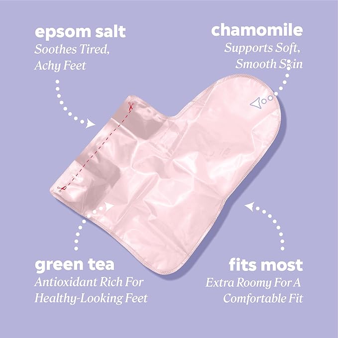 Onyx Professional Epsom Salt Foot Mask, 6 Pairs - Made with Epsom Salt and Chamomile, Helps Fight Swelling and Soreness, Relax Tired Feet, Easy-to-use Booties, One Size Fits All