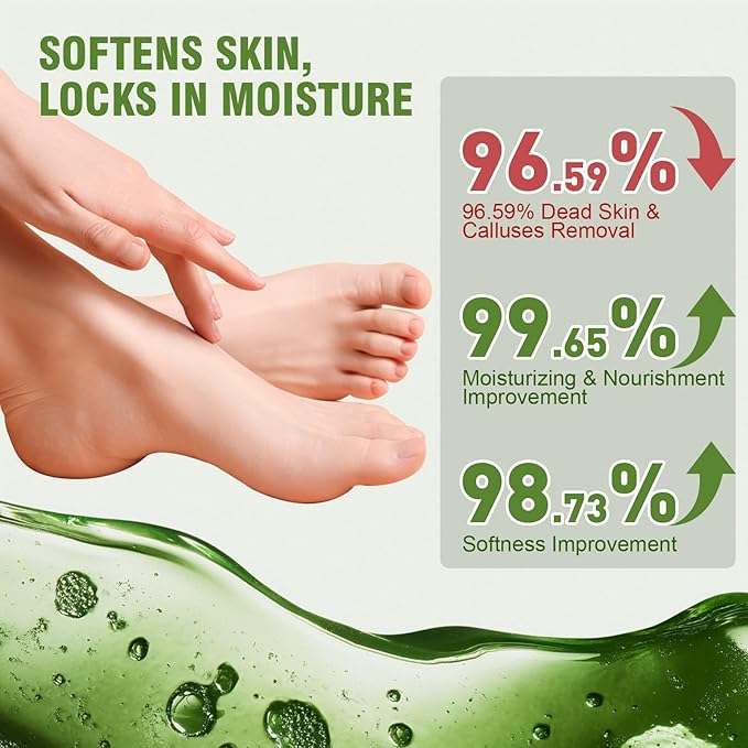 TEAWOO 6 Pairs Moisturizing Foot Masks with Shea Butter, Jojoba Oil, Vitamin E & Urea, 6 Pairs Intensely Hydrating Foot Mask For Dry Cracked Feet, Moisturizing Socks for Cracked Heel Treatment