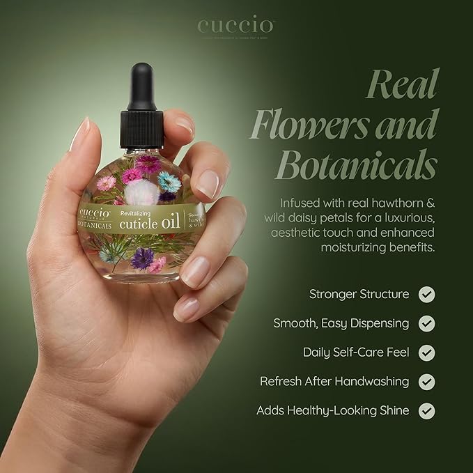 Cuccio Naturale Italian Garden Collection Revitalizing Cuticle Oil – Tuscan Garden with Hawthorn & Wild Daisy – Hydrating and Nourishing Cuticle Oil for Stronger, Healthier Nails – 2.1 oz