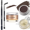 UCANBE Waterproof Eyebrow Gel + Eyebrow Styling Wax 2 in 1 Makeup Kit with 2 Pcs Dual-ended Adjustable Freely Eyebrow Brush Makeup Long Lasting Eyebrows (05 Gel/Dark Brown Pomade, Standard)