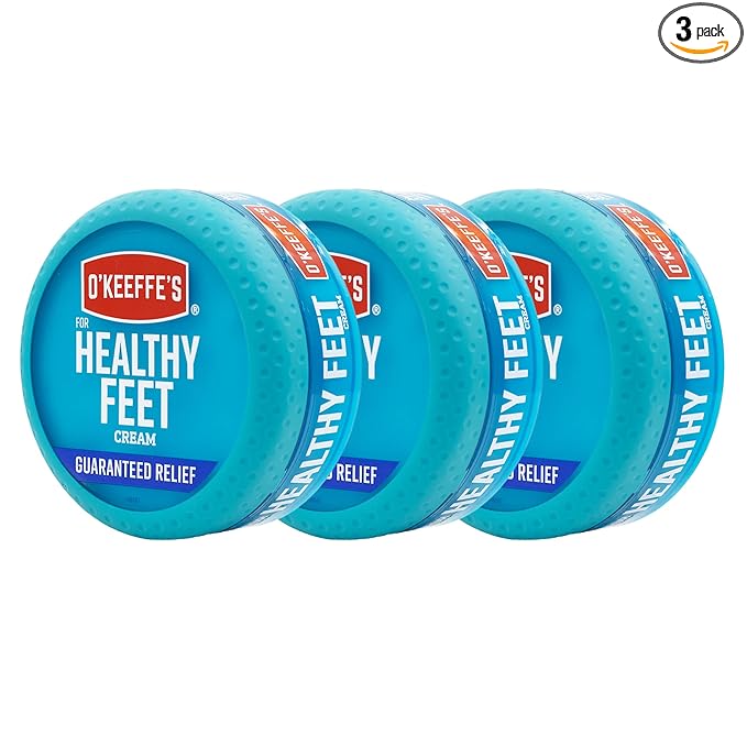 O'Keeffe's for Healthy Feet Foot Cream; Guaranteed Relief for Extremely Dry; Cracked Feet; Instantly Boosts Moisture Levels; 3.2 Ounce Jar; (Pack of 3)