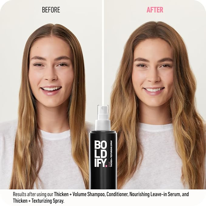 Boldify Hair Thickening Spray - Volume Booster - Stylist-Recommended Texture Spray for Hair Women & Men - 8oz
