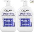 Olay Face Wash,Daily Facial Cleanser with Retinol,Peptides & Glycerin - Smoothing,Noursihes Skin Surface,Hydrates while Cleansing - Sulfate-Free,Paraben-Free,16 Oz,(Pack of 2)