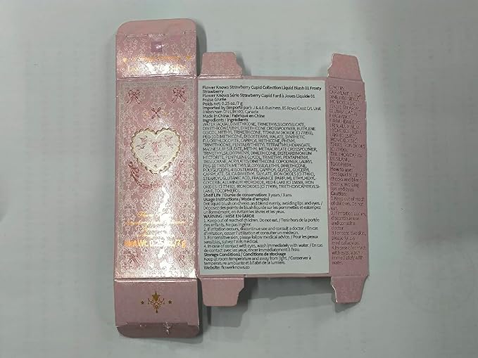 Flower Knows Strawberry Cupid All Day Glow Liquid Blush,Sweat & Water-Resistant Dewy Blush for Cheeks,Blendableand Hydrating Baby Pink Face Makeup for Women & Girls,0.25 Fl Oz(01 Frosty Strawberry)