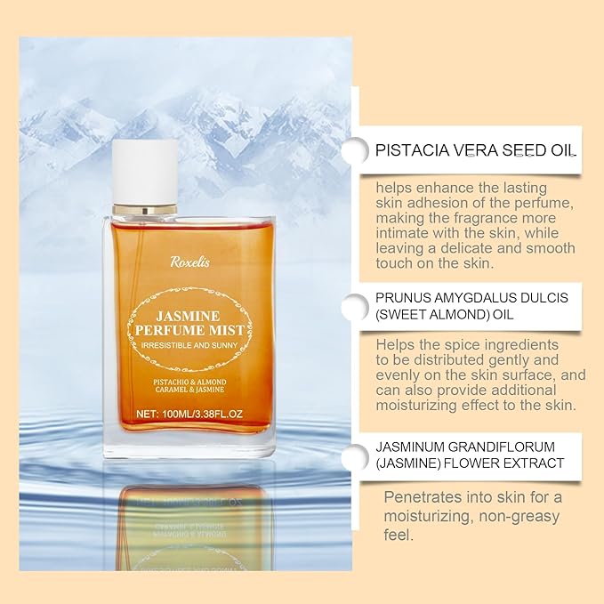 Women's light perfume. perfume with delicious scents of vanilla pistachio and caramel sunflower, women's hair and body perfume spray. Party and holiday gift