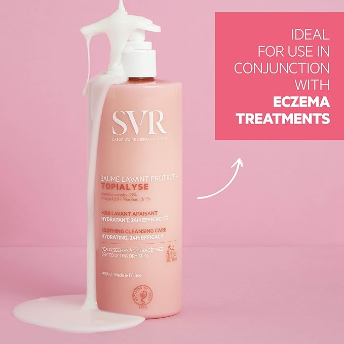 SVR Topialyse Cleansing Balm for Dry Itchy & Sensitive Skin With Niacinamide. Fragrance-free, Soothing Face & Body Wash. 24hr Nourishing Protective Cleanser, 13.5 fl.oz.