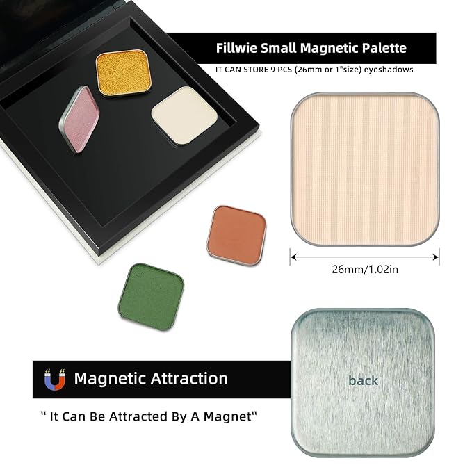 Ivory Matte Single Eyeshadow Refill, Natural Nude Shade for No-Makeup Look, Long-Wear Everyday Essential, Blendable Base Color,Palette Refill (Ivory Elegance)