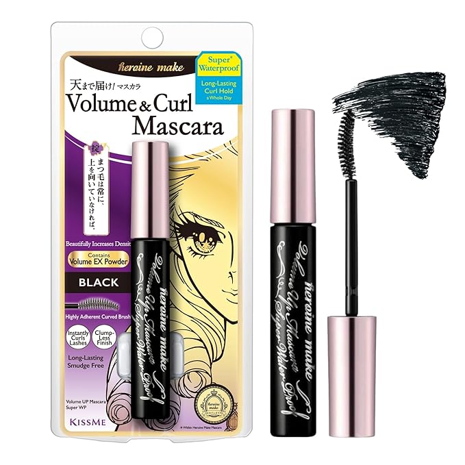 KISSME Heroine Make Volume UP Mascara Super WP, Super Long-Lasting! Volume & Curl Mascara