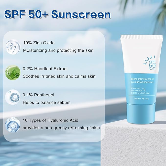Tinted Sunscreen for Face SPF 50, Universal Protector Solar, Broad Spectrum Moisturize Travel Size Sunscreen, No Sticky Refreshing Lightweight sunscreen, Suitable for All Skin Types (2 PC)