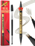 Vevivia Beauty Eyebrow Pen - Microblading eyebrow pencil with Micro-Fork Tip & Precision Tip for Natural Brows, Eyebrow Pencils for Women, Dual-Ended Brow Brush, Waterproof, Brown