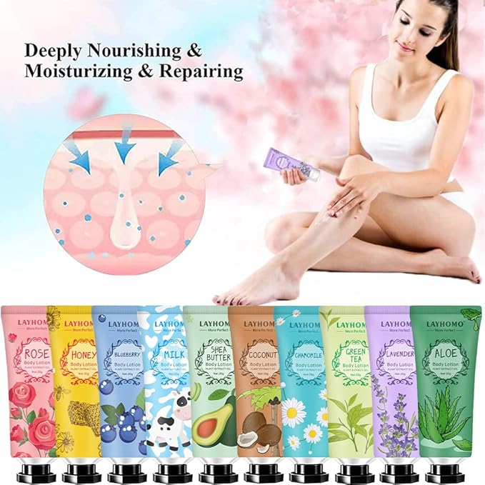 20 Pack Mini Body Lotion Gift Bulk for Dry Skin,Travel Size Small Body Cream With Shea Butter Natural Fragrance Moisturizing Body Lotion for Women Men,Gifts for Women,Gift for Her Thank You Gift