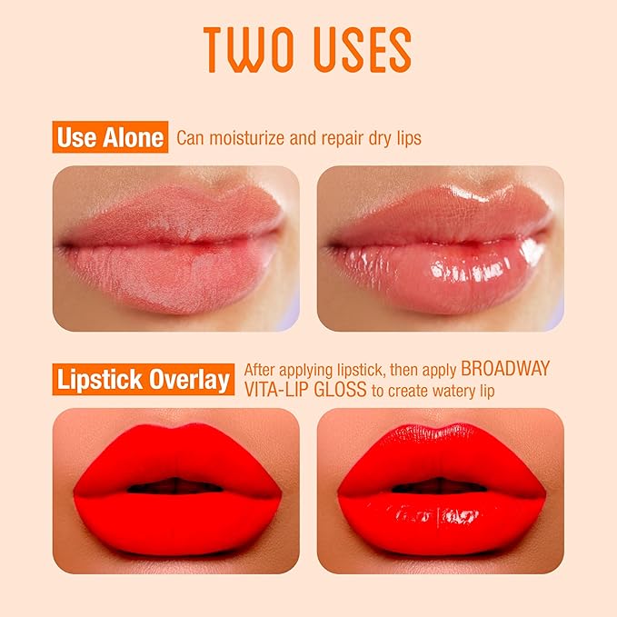 Ruby Kisses Broadway Vita-Lip Clear Lip Gloss (Mango Butter 48 Pack), Ultra-Hydrating & Soothing Formula with Multi-Vitamin Oils, High-Shine Non-Sticky Finish, Nourishing Glossy Lip Balm Softens Skin