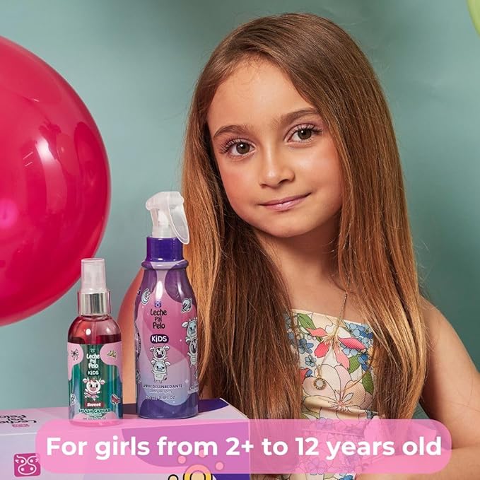 Leche Pal Pelo Kids - Sweet Hair Splash Perfume with Amino Acids, Provitamin B5 - Long-Lasting Fragrance for Soft Hair - 4 oz
