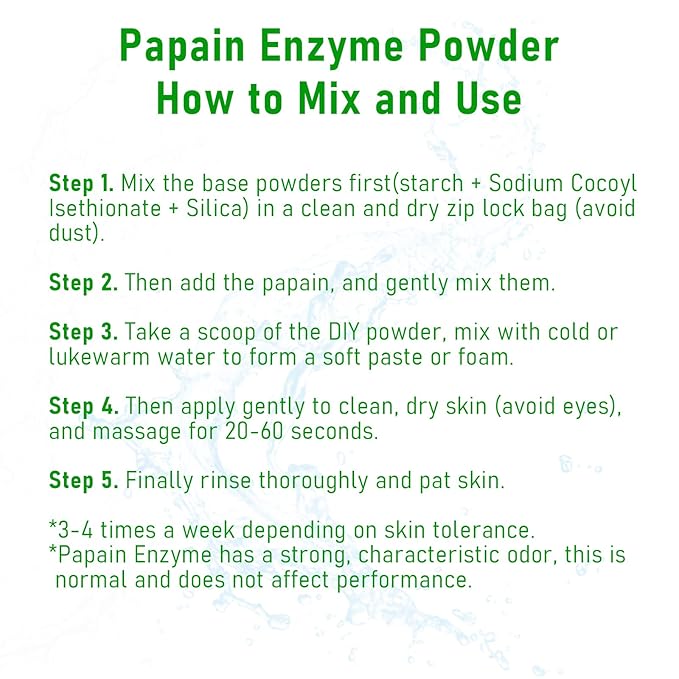 MAYKER Papaya Extract Powder with Papain 1.76oz, For Creating Custom Exfoliating Powders, Masks, Scrubs, and Wash-off Formulations