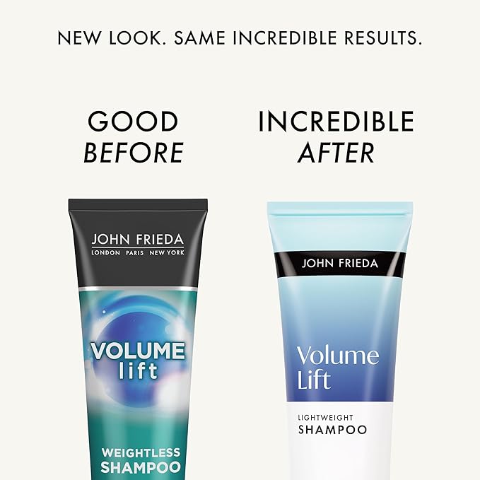 John Frieda Volume Lift Weightless Shampoo, Lightweight Volumizing Shampoo with Air-Silk Technology for Fine or Flat Hair, Adds Natural Fullness, Safe for Color-Treated Hair, 8.45 Oz