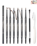 6 Pcs Waterproof Eyebrow Pencil Dark Brown Set,Ultra Fine Professional Eyebrow Retractable Pencil Long Lasting Tinted Micro Brow Pen,Defines,Fills for Perfect&Tiny Brow Women Eye Makeup Gel Pencil-05