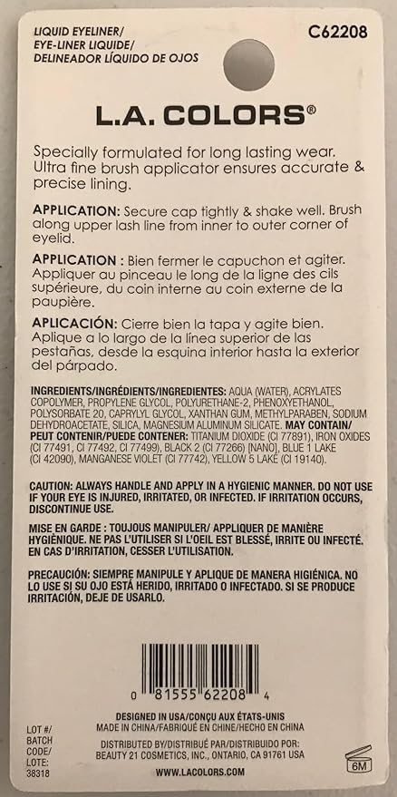 LA Colors Expressions Liquid Eyeliner, BLE430 Black, 0.22 Oz