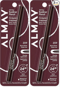 Almay All-Day Eyeliner Pencil, Hypoallergenic, Cruelty-Free,Oil-Free,Fragrance-Free,Ophthalmologist Tested,Long Wearing and Water Resistant (Packaging May Vary), 209 Black Raisin, 0.01 oz (Pack of 2)