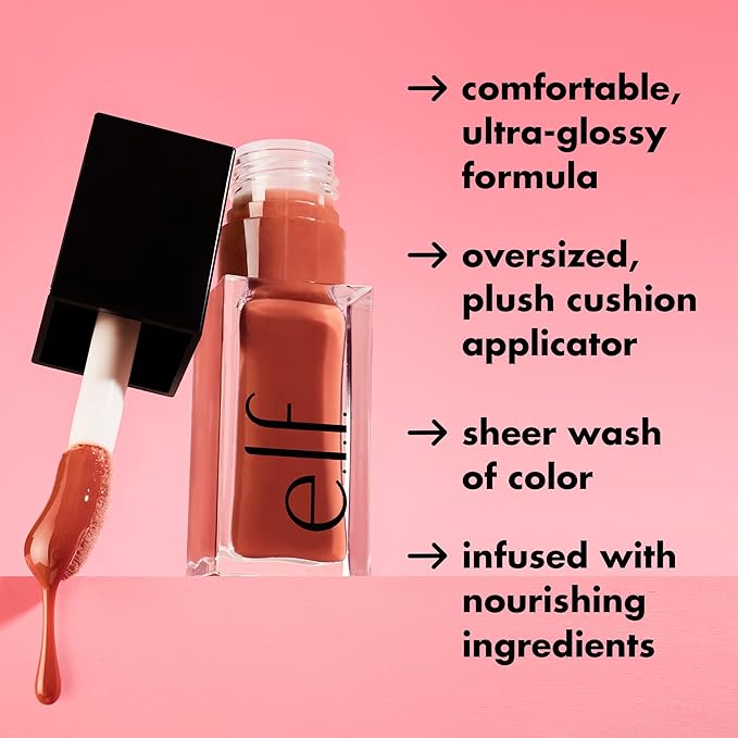 e.l.f. Glow Reviver Quad Goals Lip Oil Kit, 4 Hydrating, Non-Sticky Glossy Tinted Lip Oils, Lip Gloss Set, Moisturizing Lip Care, Vegan & Cruelty-Free