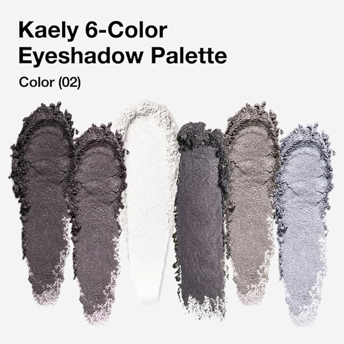 evpct 6 Colors Smokey Grey Eyeshadow Palette, Black Smoky Gray White Silver Taupe Glitter Sparkle Shimmer Matte High Pigment Mini Travel Eye shadow Palette Makeup for older Women, Long Lasting