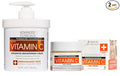 Advanced Clinicals Brightening Vitamin C Body Cream + Potent Vitamin C Face Moisturizer Gel Cream 2pc Skincare Set For Women & Men To Diminish Appearance Of Dark Spots, Wrinkles, & Dry Skin, 2pc Set