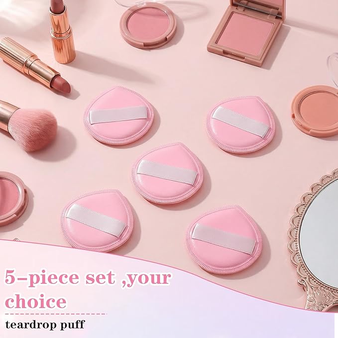 Ymapinc 5Pcs Makeup Sponges for Foundation,Cushion Foundation Puff for Natural and Easy Makeup Soft Reusable Foundations Sponge for Liquid, Pink