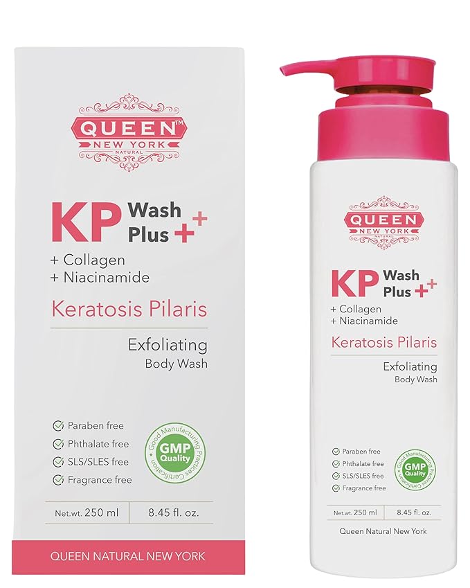 QUEEN KP WASH | Body Keratosis Pilaris Exfoliating Body Wash Plus Collagen Niacinamide |15% Glycolic Acid, 2% Salicylic Acid Reduces Rough & Red Bump, Gets Rid Of Redness-Fragrance Free