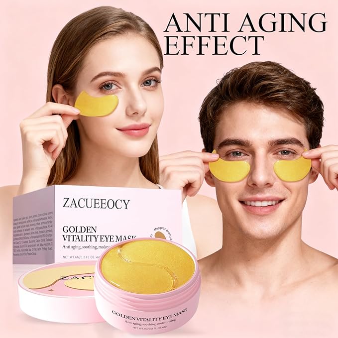Under Eye Mask, Peptide Collagen Hydrogel Eye Patch for Puffy Eyes and Dark Circles, 60 Under Eye Patches Skin Care