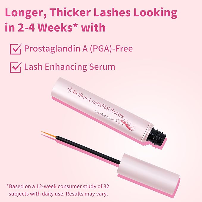 Lash Serum - Eyelash Serum for Thicker, Longer Eyelashes and Eyebrows with Natural Formula, Lashes Moisturization & Hydration, and Leak-Proof Design, for All Skin Types, 4ml