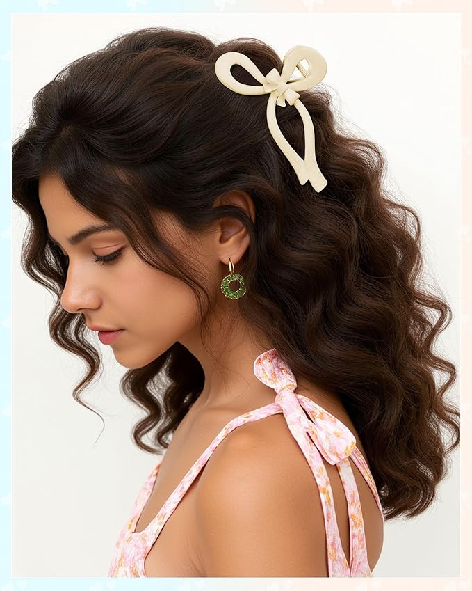 4 PCS Bow Hair Clips for Women Bow Claw Clip 5" Extra Large Hair Claw Clips for Thick and Long Hair Cute Bows Big Clip Mother’s Day Gift for Mom