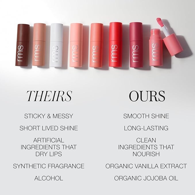 RMS Beauty Legendary Lip Oil – 8-Hour Hydrating Lip Gloss & Tint – Nourishing Organic Jojoba & Cherry Seed Oil – High-Shine, Non-Sticky, Skincare-Infused Lip Color – 0.17 fl oz