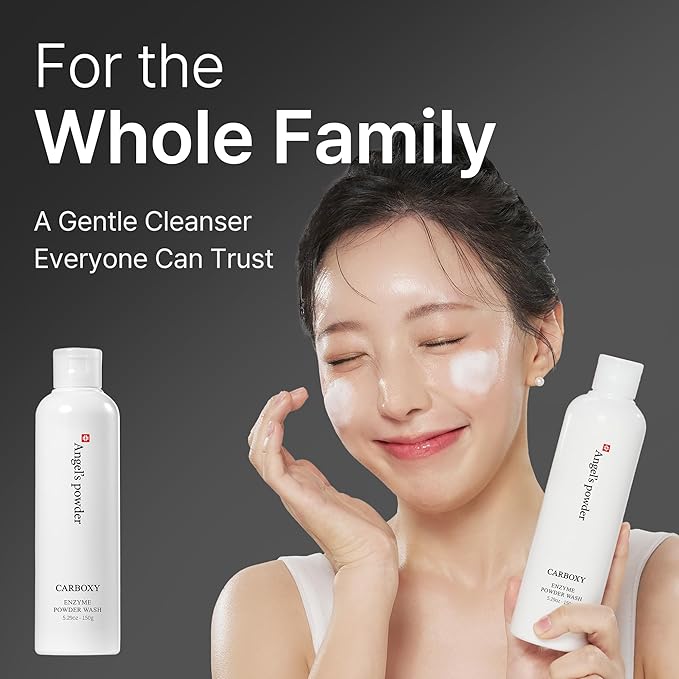 Angel’s Powder Enzyme Powder Cleanser for Face – Gentle Exfoliating Facial Wash for Sensitive Skin, Korean Skincare, pH 5.5, 1.76 oz