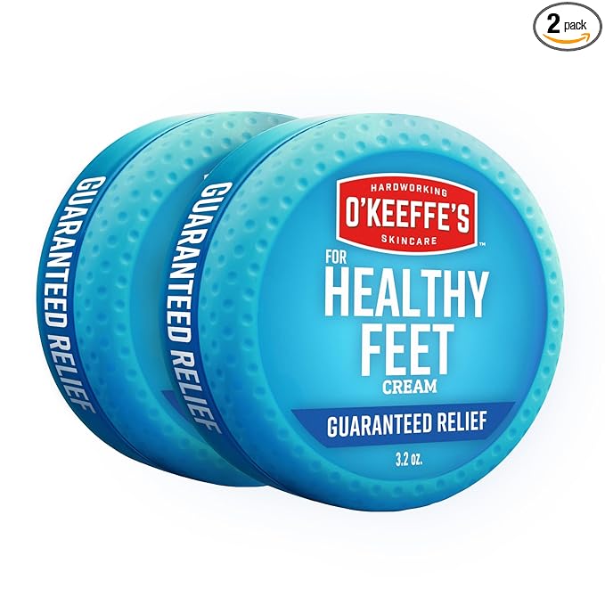 O'Keeffe's for Healthy Feet Foot Cream - 3.2 oz Jar (2 Pack) - Guaranteed Relief for Extremely Cracked, Dry Feet, Repairing Skincare, Instantly Boosts and Retains Moisture Levels
