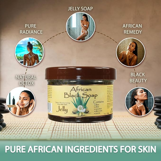 OKAY African Black Soap Jelly Antiseptic Wash – Acne & Blemish Cleanser for Face & Body, Helps with Dark Spots & Uneven Skin Tone, Sulfate, Silicone & Paraben Free, For All Skin Types, 7oz / 198g