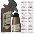 Eyebrow Stamp Stencil Kit - One-Step Eyebrow Stencil with 24 Reusable Thin & Thick Stencils, Long-Lasting Waterproof & Smudge-Proof Brow Stamp for Perfect Eye Makeup (Dark Black)