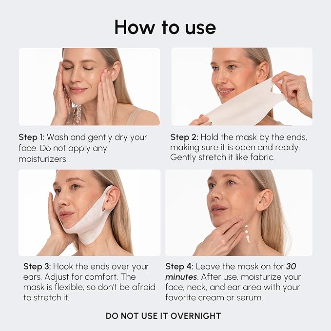 MAREE V Line Lifting Mask with PDRN Salmon DNA – Deep Collagen Face Mask for Women – Jawline Shaper Facial Masks with Retinol – Tightening & Firming Neck Lift Tape – Double Chin Strap for Face Lift