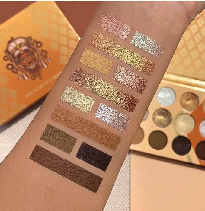 Juvia's Place Nubian Earth Palette - Browns, and Tans - Matte and Shimmer Pressed Pigments - Flattering for All Skin Tones - Shine Brown, White, Brown Palette