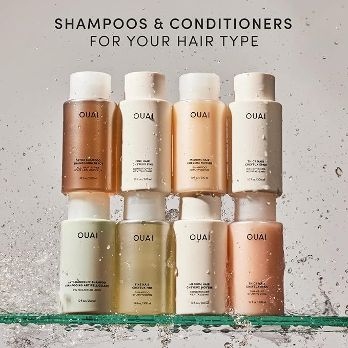 OUAI Medium Hair Shampoo - Hydrating Shampoo for Color Treated Hair & Dry Scalp - Nourishes, Strengthens, Reduces Breakage & Adds Shine - Coconut Oil, Babassu, Keratin - Sulfate Free, Refill 32 Oz